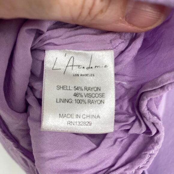 L’Academie Top Women’s Small Helena Halter Ruffle Lilac Lavender Purple Feminine - Picture 5 of 8